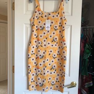 Authentic Zara sunflower Body con dress